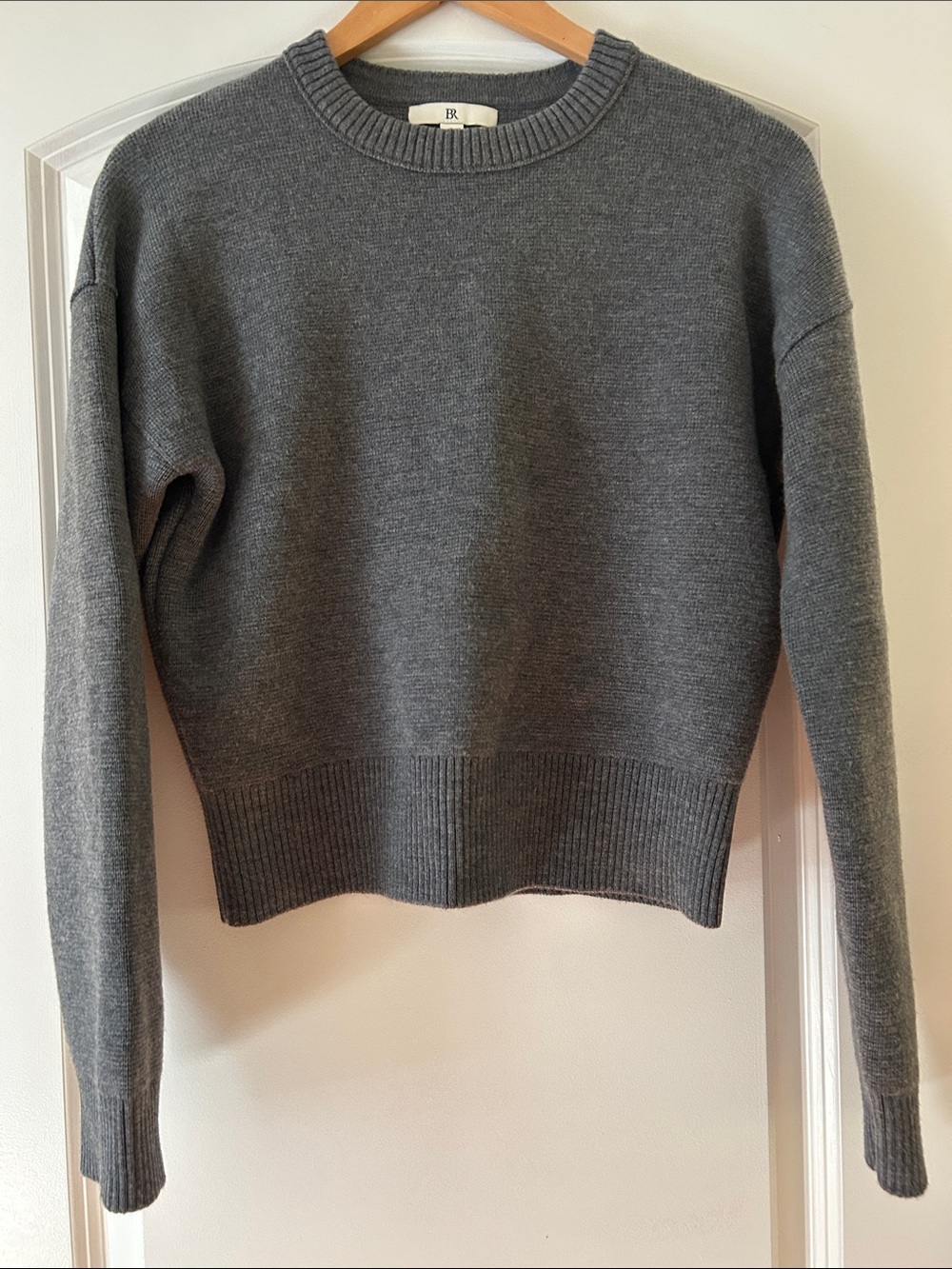 Banana Republic Charcoal Gray Extra Fine Merino Wool Crewneck Sweater